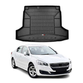 OMAC Premium Bandeja Maletero Alfombrilla para Peugeot 508 2010-2018 Negro TPE